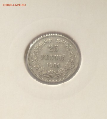 25 пенни 1901г. Русская Финляндия , до 16.11.18г. - 25p1-3