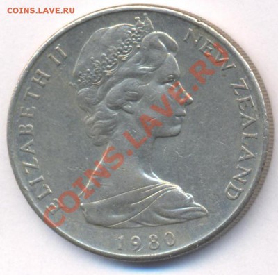 Н.Зеландия 20 центов 1980 г. До 23.05.11 г. 20-00 МСК. - Н.Зеландия.1
