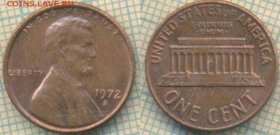 США 1 цент 1972 S г., до 14.11.2018 г. 22.00 по Москве - США 1 цент 1972S 4442