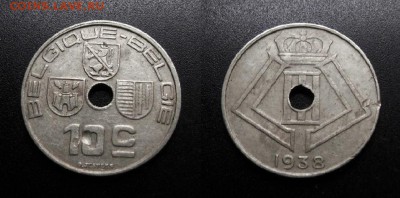 МОНЕТЫ МИРА 11-18 - Бельгия – 10 сантимов (1938) ник.-лат. №2