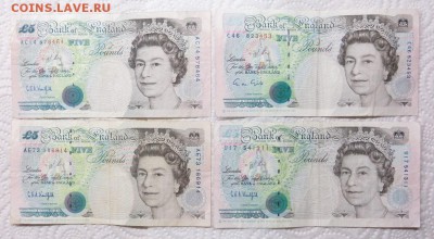 Англия купюры 5 - 50 фунтов до 2014 года (всего 415 фунтов). - 001.JPG