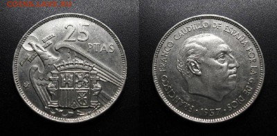 МОНЕТЫ МИРА 11-18 - Испания - 25 песет (1957(75))