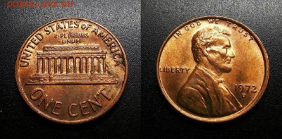 МОНЕТЫ МИРА 11-18 - США - 1 цент (1972 D)