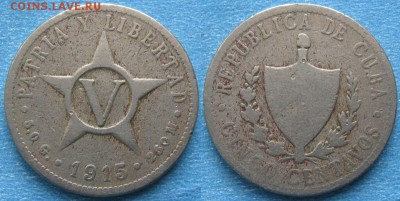 32.Ходячка Кубы 1915-1978г. - 32.8. -Куба 5 сентаво 1915    8658