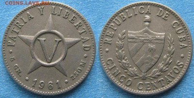 32.Ходячка Кубы 1915-1978г. - 32.10. -Куба 5 сентаво 1961    8679