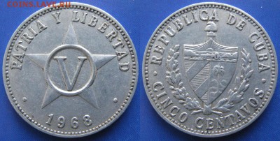 32.Ходячка Кубы 1915-1978г. - 32.12. -Куба 5 сентаво 1968    6260