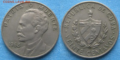 32.Ходячка Кубы 1915-1978г. - 32.15. -Куба 20 сентаво 1968    8656