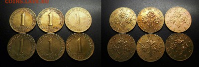 МОНЕТЫ МИРА 11-18 - Австрия – набор – 1 шиллинг (1959-60-61-63-66-67) алюм.-бронза (6 шт.) наб. №11