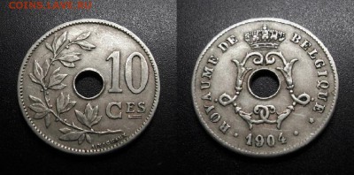 МОНЕТЫ МИРА 11-18 - Бельгия – 10 сантимов (1904) №2-3