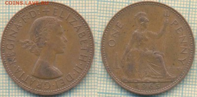 Великобритания 1 пенни 1965 г., до 19.11.2018 г. 22.00 по Мо - Великобритания 1 пенни 1965  3907
