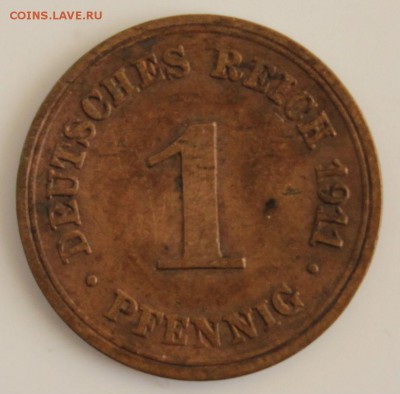 С РУБ.ГЕРМАНИЯ 1 пфенниг 1911г."Е" до 19.11 в 22-00 - IMG_5264.JPG