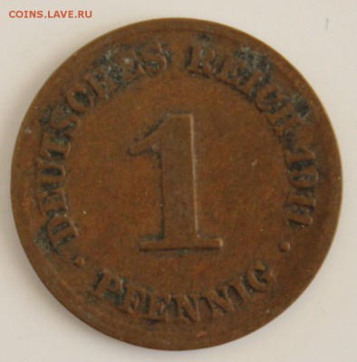 С РУБ.ГЕРМАНИЯ 1 пфенниг 1911г."D" до 19.11 в 22-00 - IMG_5276.JPG