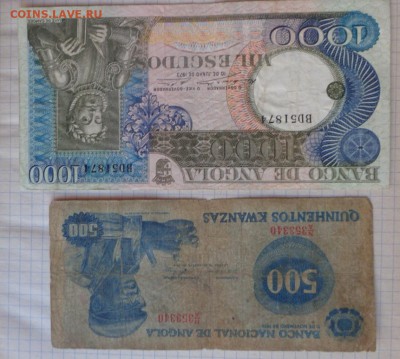 Ангола 1т эскудо 1973+500 кванза 1979 г   оборот до  15.11 - DSC02225.JPG