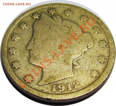 L87 5¢ США Liberty Nickel 1912 до 28.05 в 21°° - L87 5c USA 1912l_1