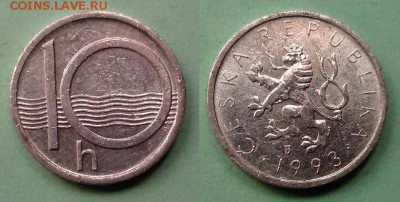 Чехия - 10 геллеров 1993 года до 20.11 - чехия 10 геллеров 1993 года