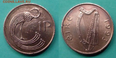 Ирландия - 1 пенни 1993 года до 20.11 - ирландия 1 пенни 1993 года