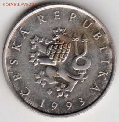 Чехия 1 крона 1993 г. до 24.00 20.11.18 г. - 008