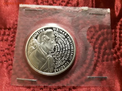 Германия. ФРГ. 10 марок 1999 г. D. Гёте. Proof. - 20181114_220510
