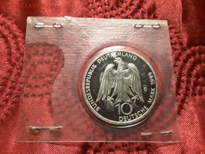 Германия. ФРГ. 10 марок 1999 г. D. Гёте. Proof. - 20181114_220503