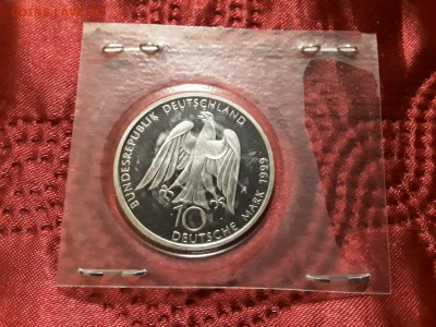 Германия. ФРГ. 10 марок 1999 г. А. Гёте. Proof. До 17.11.18. - 20181114_220446