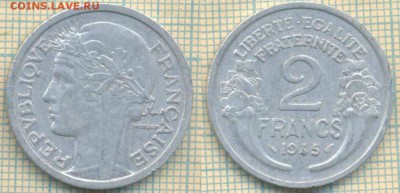 Франция 2 франка 1945 г. , до 20.11.2018 г. 22.00 по Москве - Франция 2 франка 1945  4494