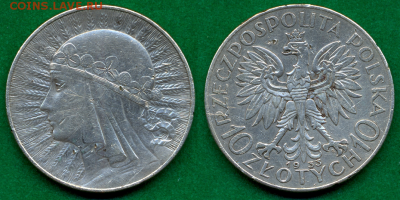 10 злотых 1933г. Ядвига,Польша - с 200р. до 21 нояб. в 22:00 - 24