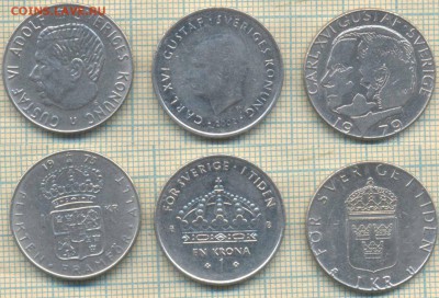 Швеция 1 крона 1973,2979,2002 г.,до 20.11.2018 г. 22.00 по М - Швеция 3 монеты  4503
