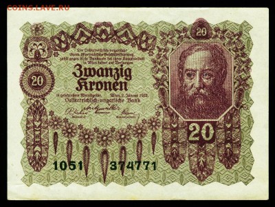 Австрия 20 крон 1922. До 21.11.18 в 21:30. - IL-20-22-1,5-2st