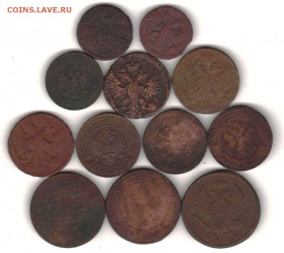 Медь 1735-1915 гг. 12 шт с 200 руб до 21.11 до 22:00 - 004