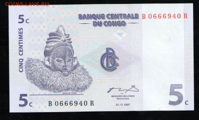 КОНГО 5 СЕНТИМ 1997 UNC - 15 001