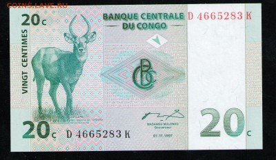 КОНГО 20 СЕНТИМ 1997 UNC - 19 001