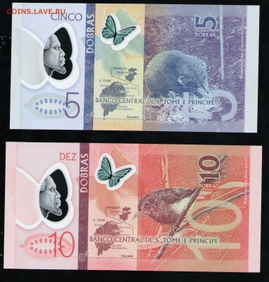 САН ТОМЕ И ПРИНСИПИ 5 , 10 ДОБРА 2016 UNC - 2 001
