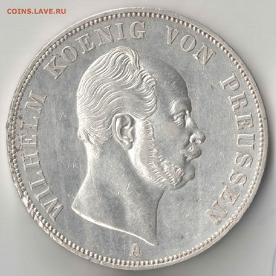 Пруссия 2 союзных талера, 1861, на оценку - 2 талера 1861