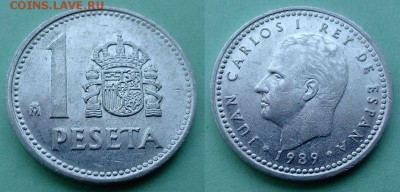 Испания - 1 песета 1989 года до 23.11 - испания 1 песета 1989 года