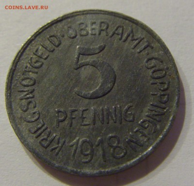 Нотгельд 5 пфеннигов 1918 Гёппинген №2 24.11.18 22:00 М - CIMG9812.JPG