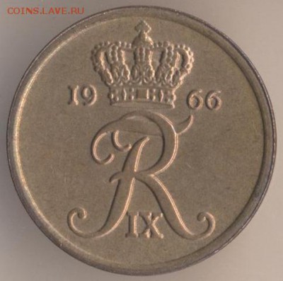 Дания 1 и 2 эре 1963 (бронза) на оценку - 144