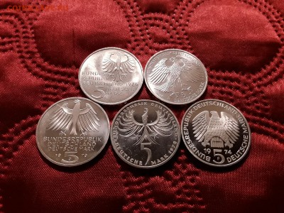 Германия. ФРГ. 5 марок 1974-1979 гг. 5 шт. До 25.11.18. - 20181121_221256