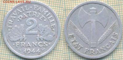 Франция 2 франка 1944 г., до 27.11.2018 г. 22.00 по Москве - Франция 2 франка 1944  4588