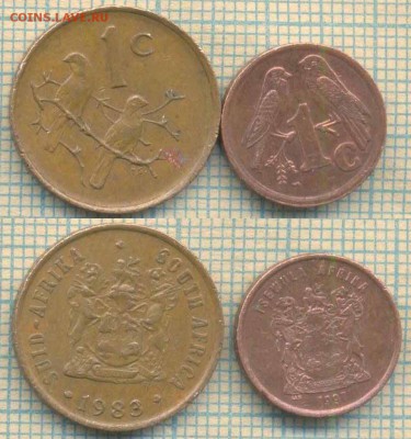 ЮАР 1 цент 1983,1997 г., до 27.11.2018 г. 22.00 по Москве - ЮАР 2 мон 4605