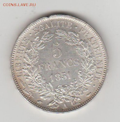 Франция 5 франков 1851 Серебро XF AUNC Крона Шайба богиня - francija_5_frankov_1851_serebro_xf_aunc_krona_shajba_boginja_cerera (1)