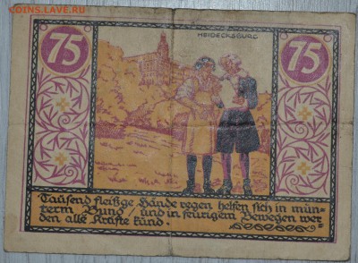 Нотгельд Германия 1921 август 75 пфеннигов Рудольштадт 25.11 - DSC_5197.JPG
