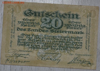 Нотгельд Австрия 1919 октябрь 20 геллеров Грац Штирия 25.11. - DSC_5200.JPG
