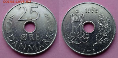 Дания - 25 эре 1975 года до 28.11 - дания 25 эре 1975 года