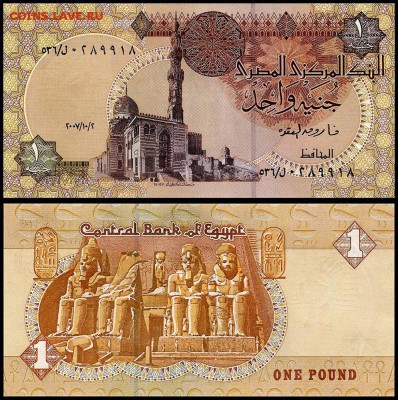 Египет 1 фунт 2006 - 2008 год. UNC. до 28.11. в 22:00мс - 5979479