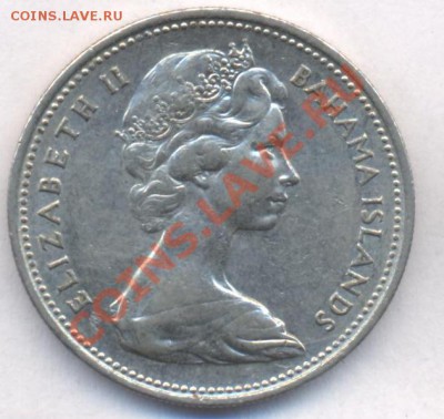 Багамские о-ва 25 центов 1966 г. До 26.05.11 г. 20-00 МСК. - Багамы 25 66