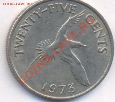 Бермудские о-ва 25 центов 1973 г. До 26.05.11 г. 20-00 МСК. - Бермуды 25 73.1