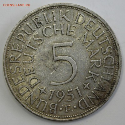 С РУБ.ГЕРМАНИЯ 5 марк 1951г. "F" до 30.11 в 22-00 - IMG_5426.JPG