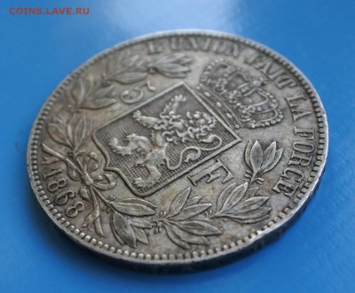 Бельгия 5 франков 1868г до 27.11. 22-00 мск - 3