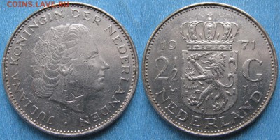 2 гульдена 1971 до 01-12-18 в 22:00 - Нидерланды 2 и пол гульдена 1971    180-ас53-3898