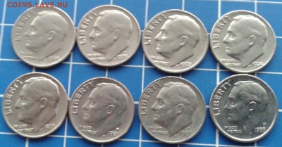 США, 10 центов, 8 шт. до 01.12.18 - 20181125_124630